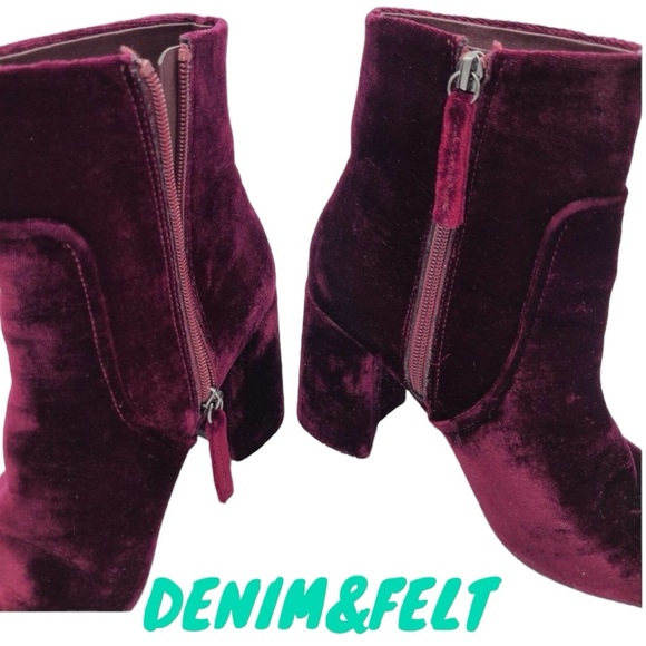Steve Madden Edit Burgundy (Wine) Velvet High Heel Mid-Calf Boots | NEW!! ♥️🍷 - Picture 10 of 16